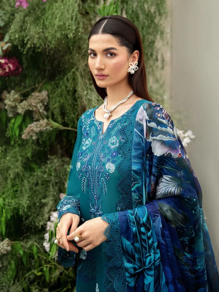Riwaya – Signature Festive Lawn Suit With Patches | ELIBAS - Image 2