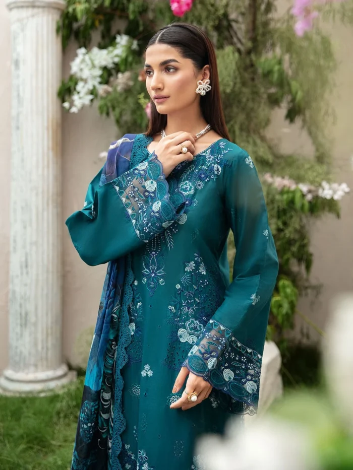 Riwaya – Signature Festive Lawn Suit With Patches | ELIBAS - Image 5