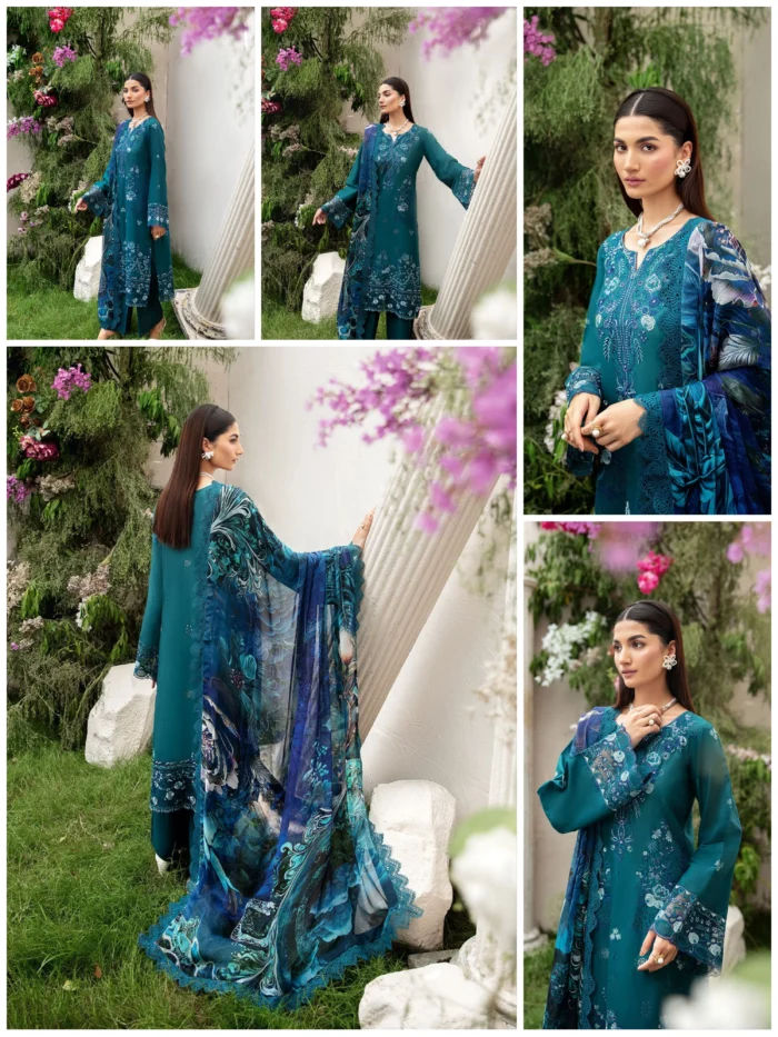 Riwaya – Signature Festive Lawn Suit With Patches | ELIBAS - Image 6